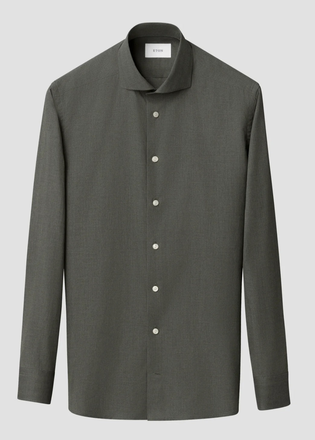 Eton Signature Flannel Shirt Green