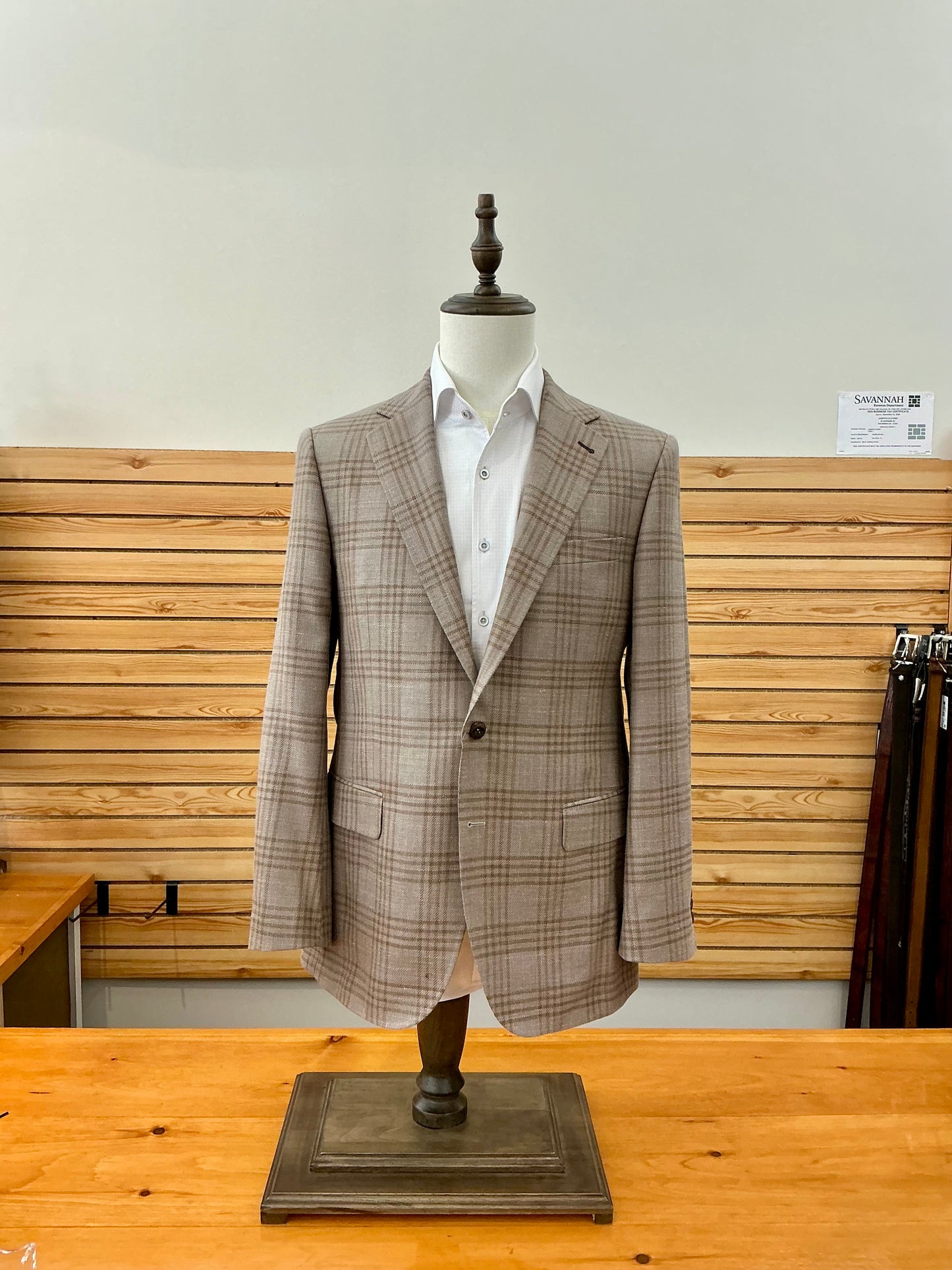 Joseph’s Clothier Custom Sport Coat Tan Plaid
