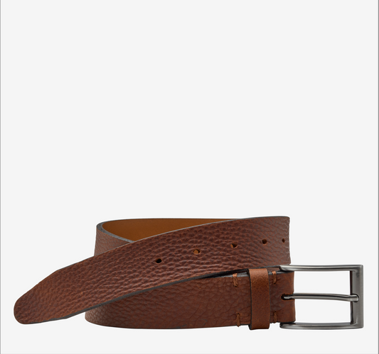 Johnston and Murphy Pebbled Leather Belt Tan – Made in USA