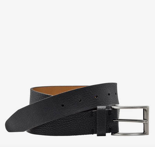 Johnston and Murphy Pebbled Leather Belt Black – Made in USA