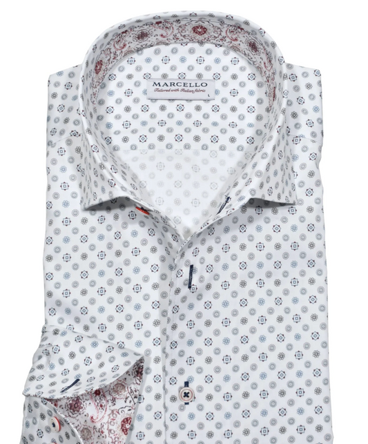 Marcello Majestic Medallion Roll Collar White