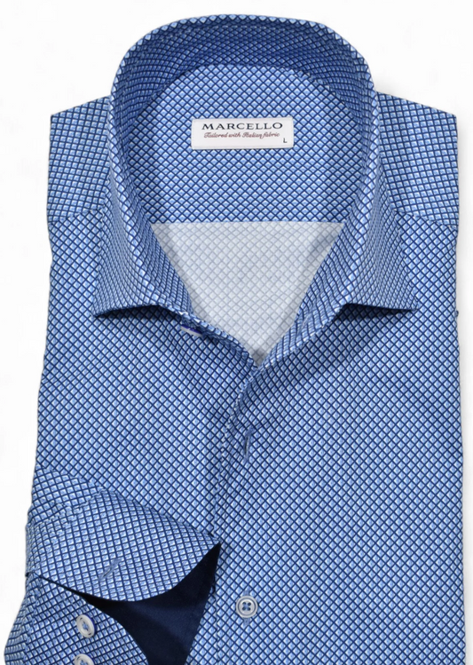 Marcello Soho Blue Roll Collar Blue