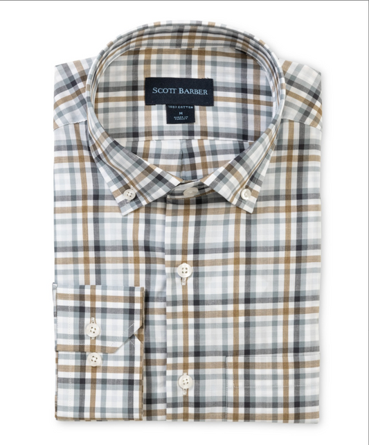 Scott Barber MELANGE PLAID Coffee