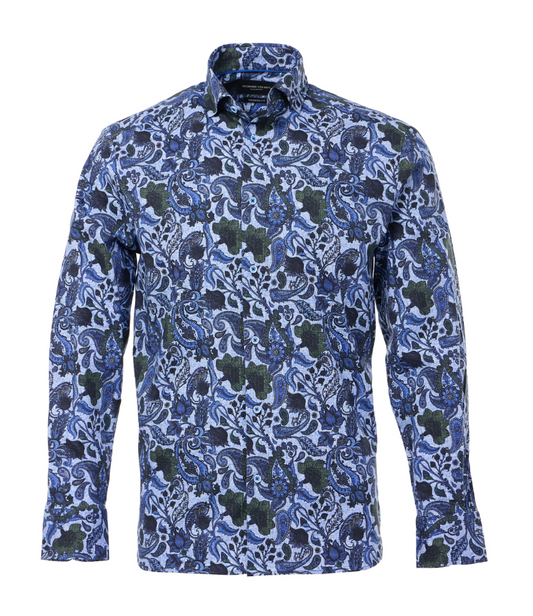 Luchiano Visconti Blue Paisley Shirt