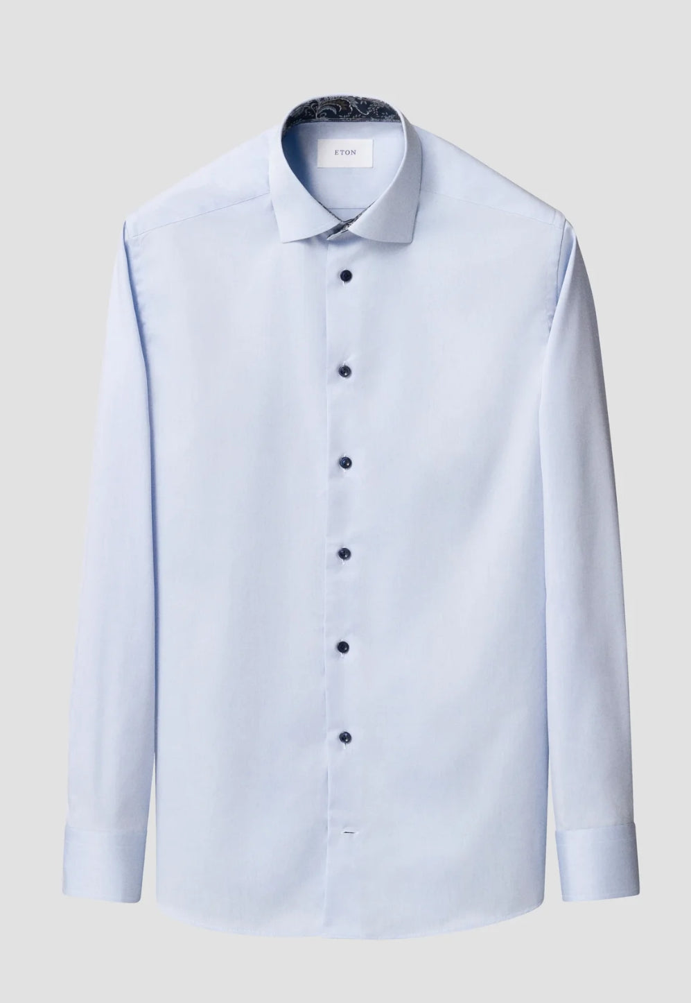 Eton Signature Twill Shirt Paisley Flip Blue