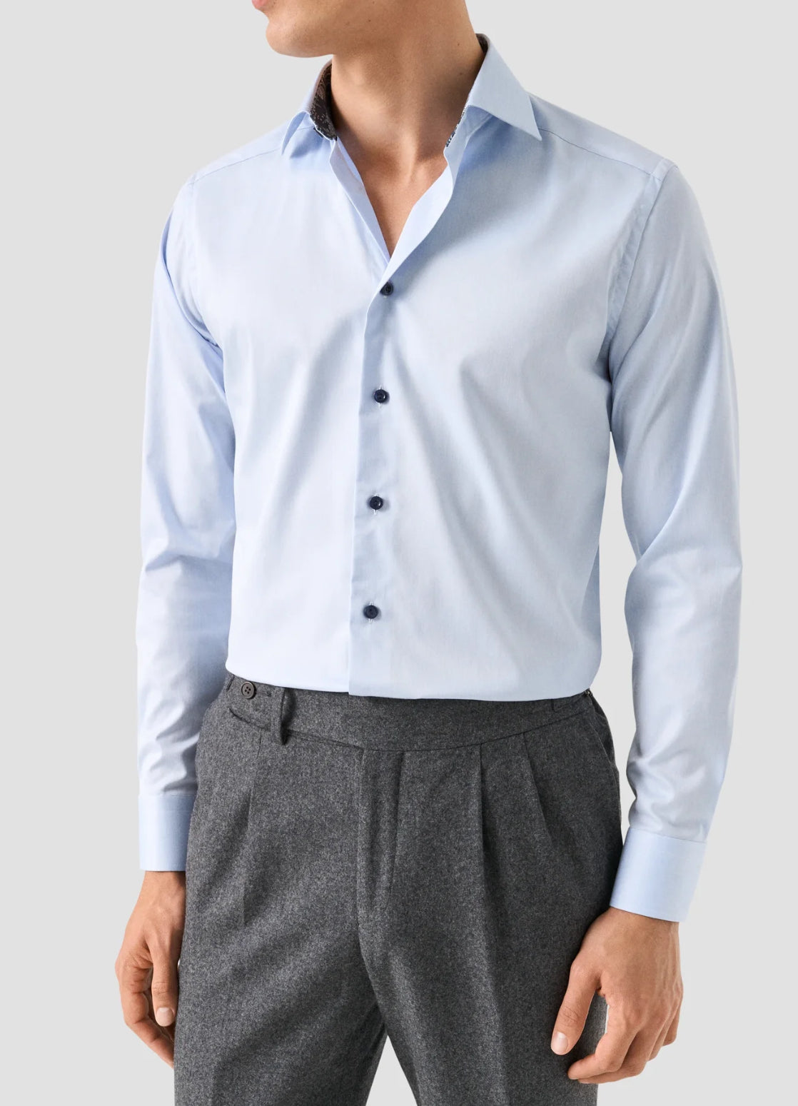 Eton Signature Twill Shirt Paisley Flip Blue