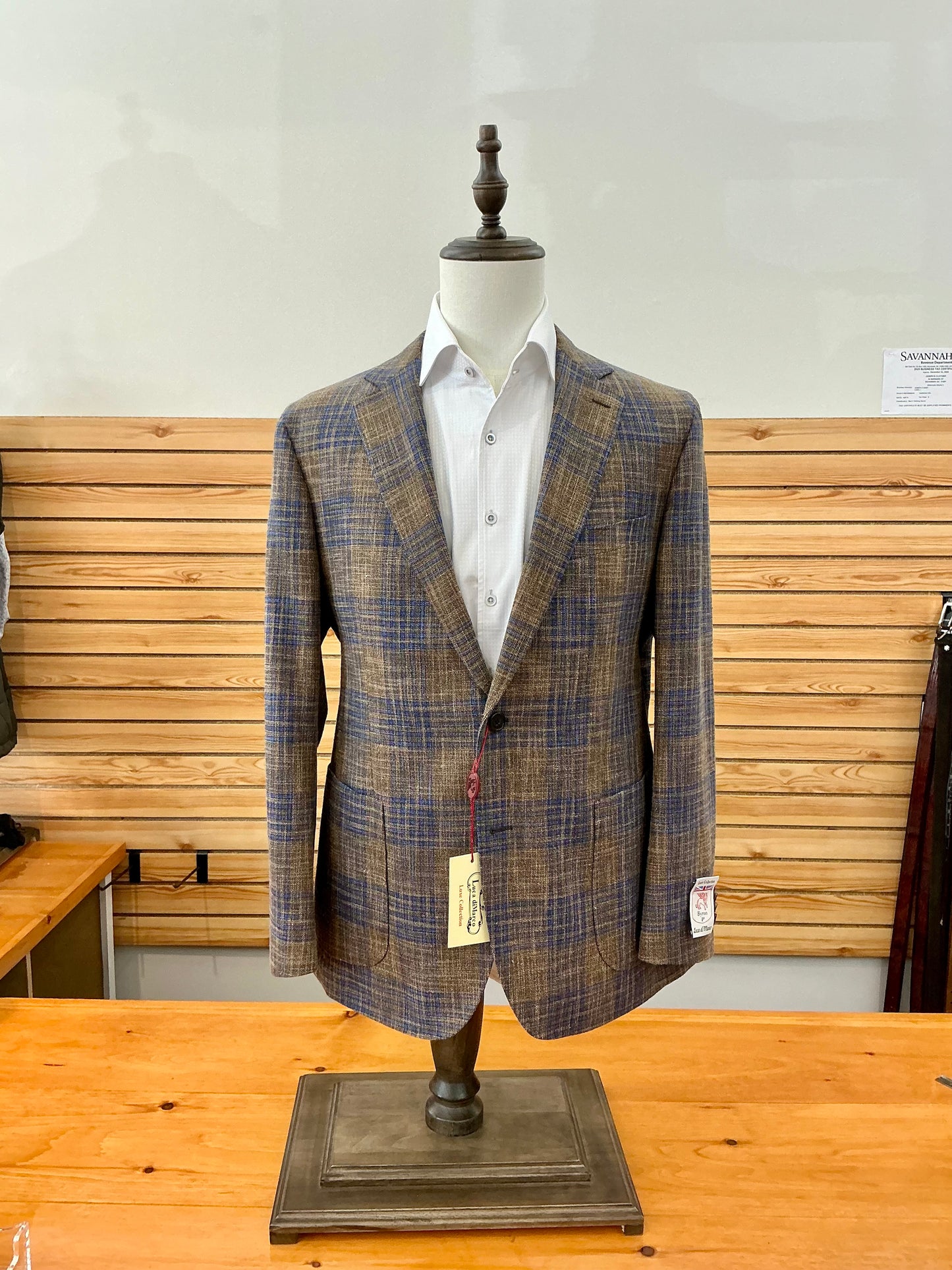 Luca Di Marco Brown Plaid Sport Coat