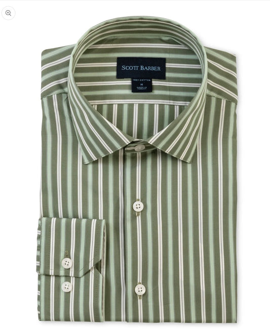 Scott Barber fine Poplin Multi Stripe