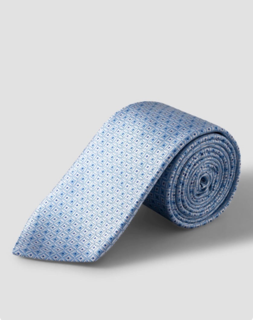 Eton Italian Blue Geometric Tie