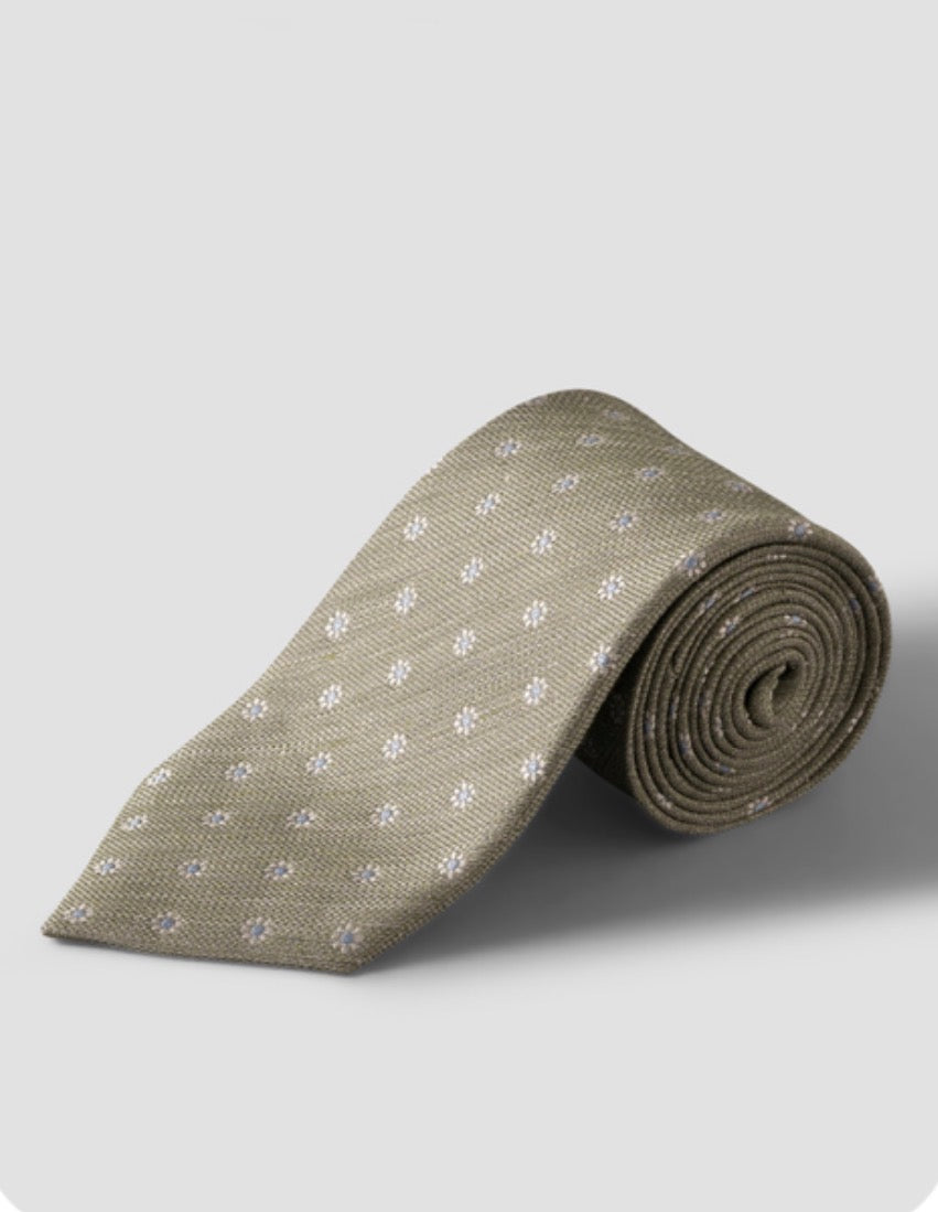 Eton Italian Green Floral Tie