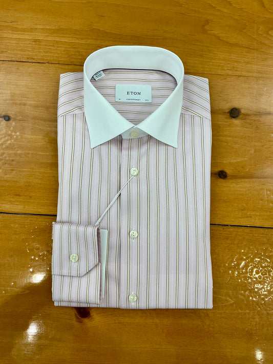 Eton Pink Stripe with White Collar