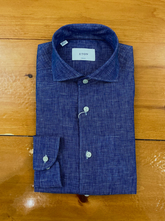 Eton Deniem Blue Linen