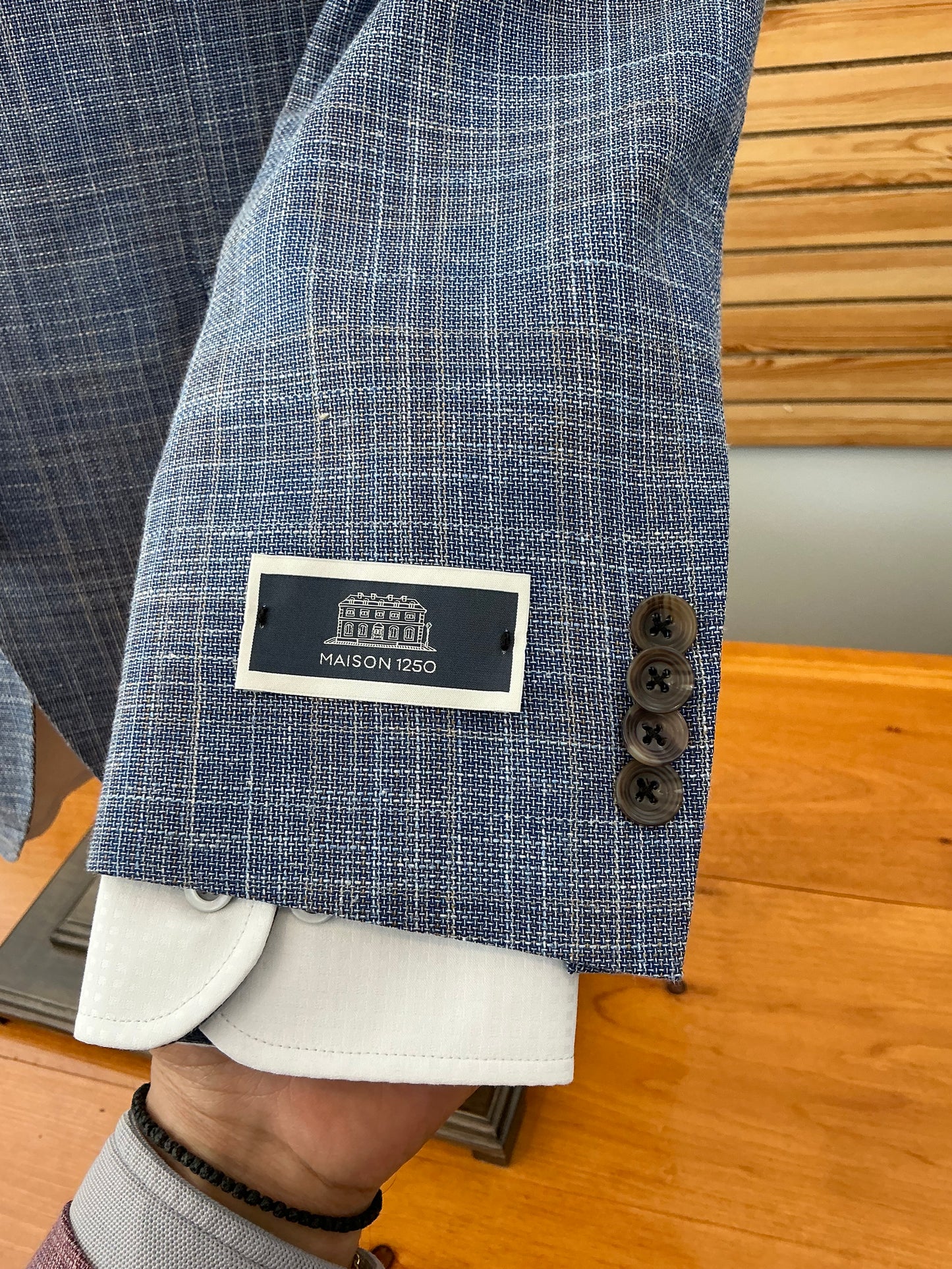 Maison 1250 by Jack Victor Midland Blue Textured Sport Coat