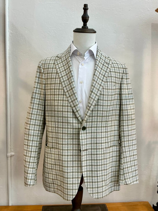 Sartorio Green Plaid Sport Coat Made in Italy