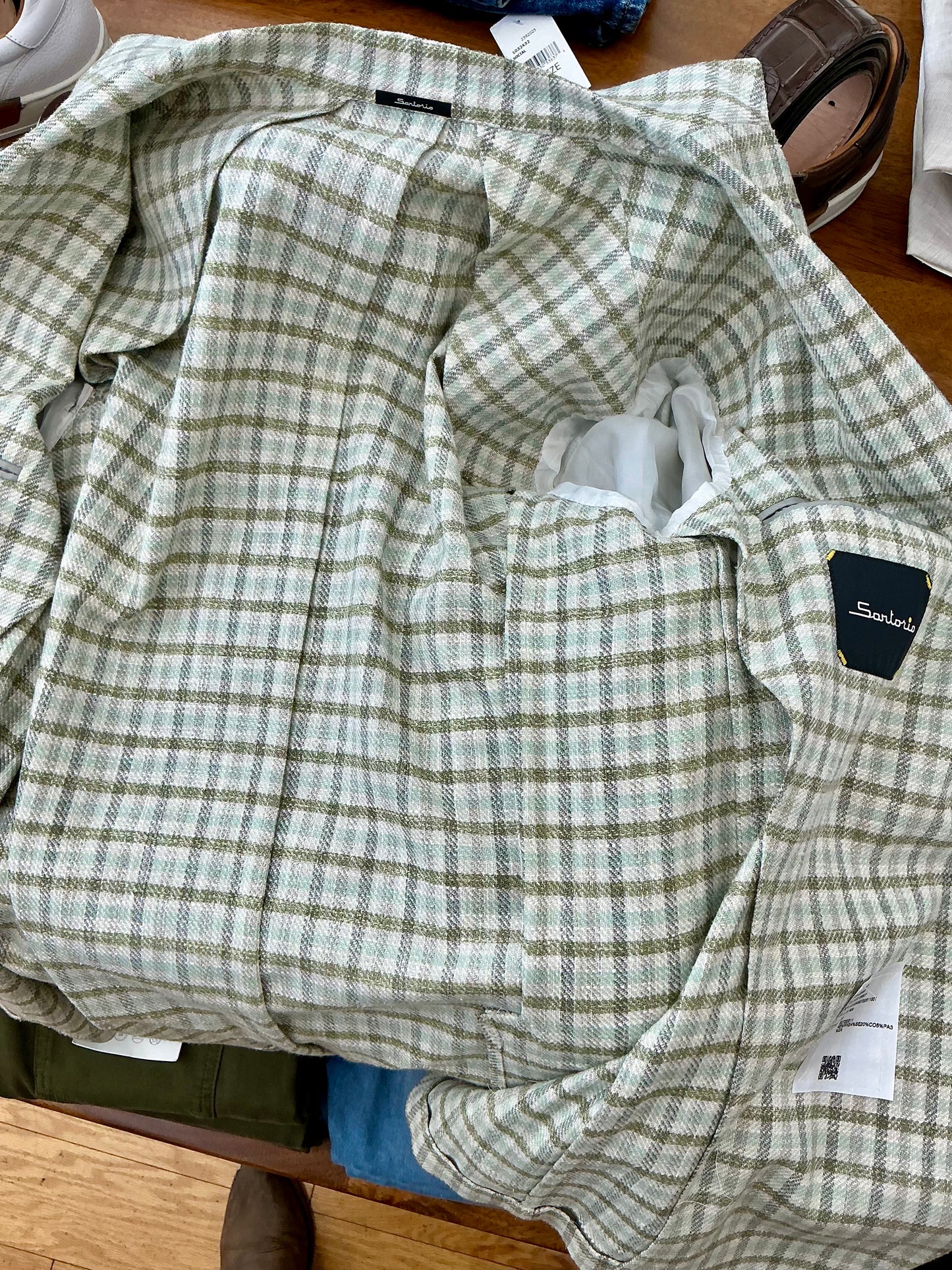 Sartorio Green Plaid Sport Coat Made in Italy