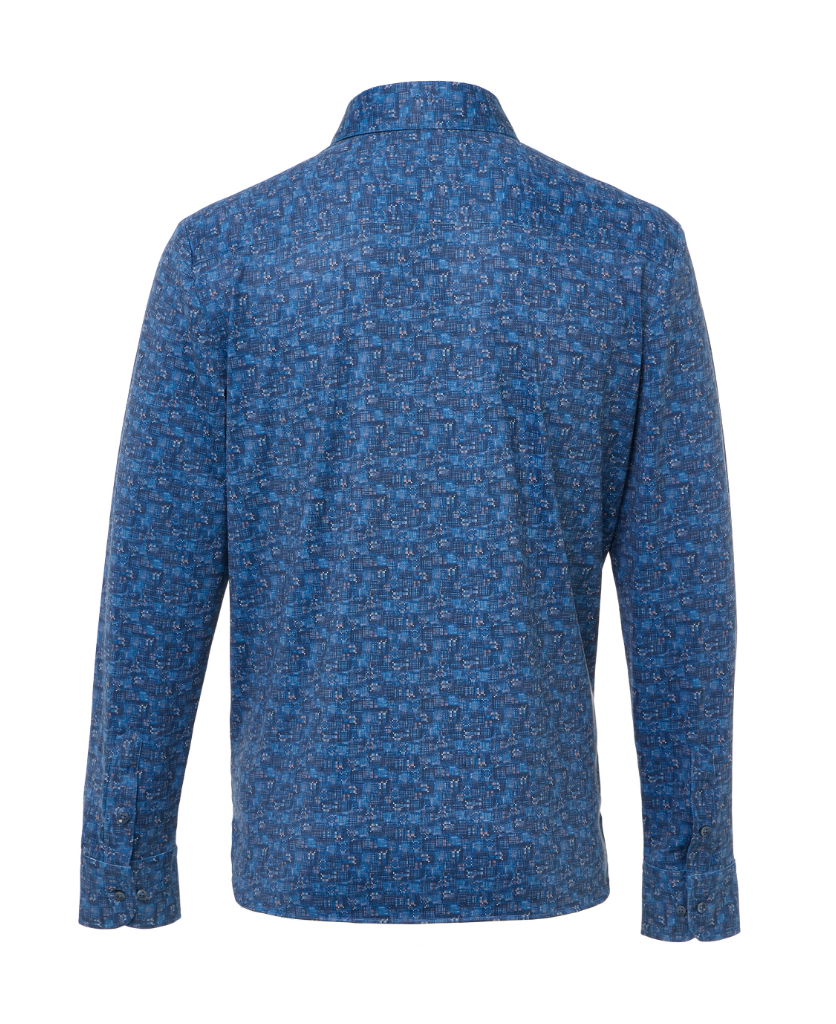 Luchiano Visconti Brick Geo Shirt Blue