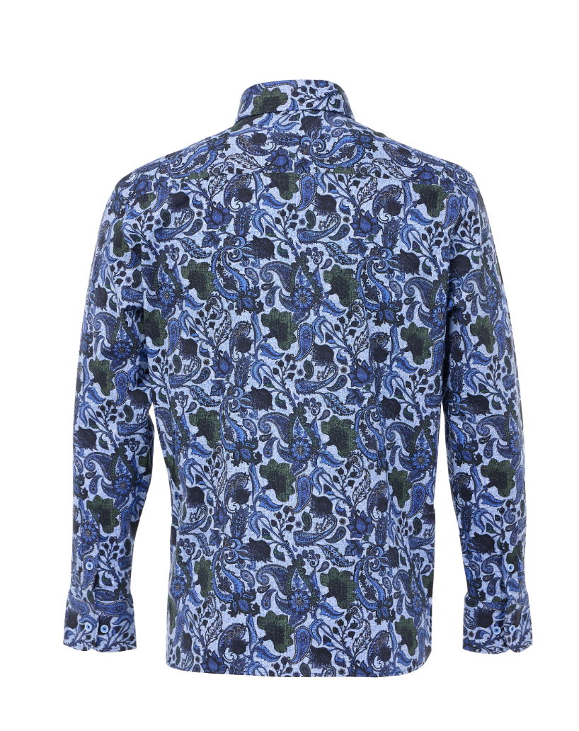 Luchiano Visconti Blue Paisley Shirt
