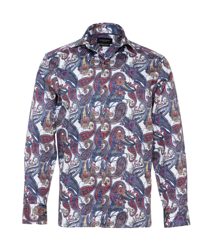 Luchiano Visconti White Paisley Shirt