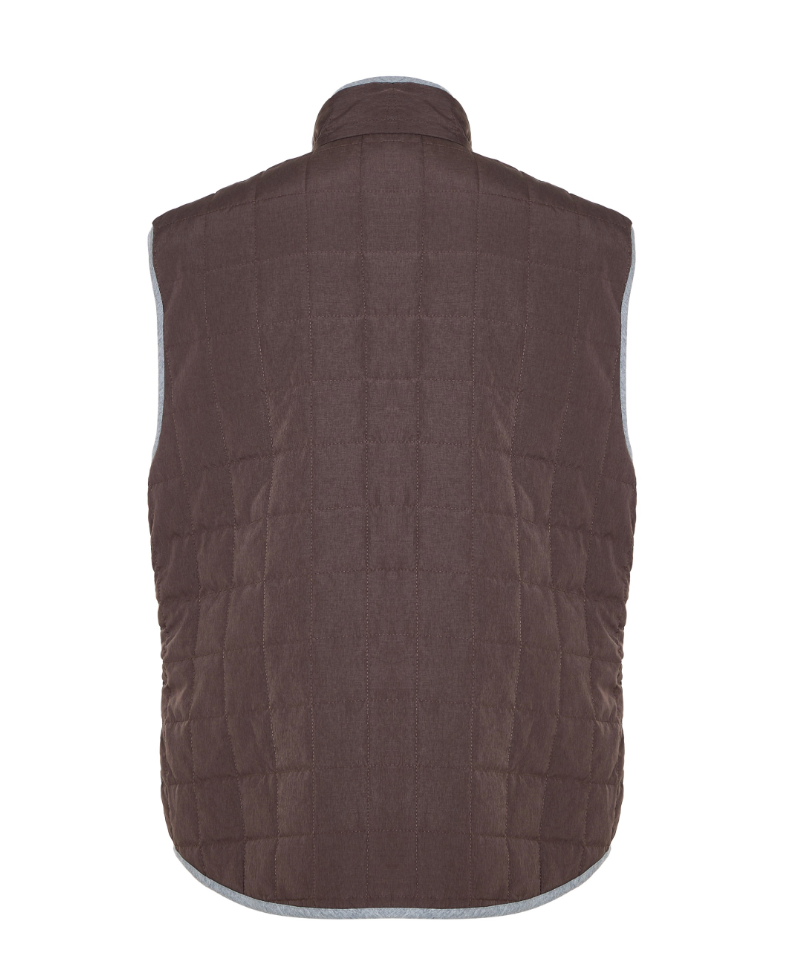 Luchiano Visconti Performance Stretch Quilted Vest Brown