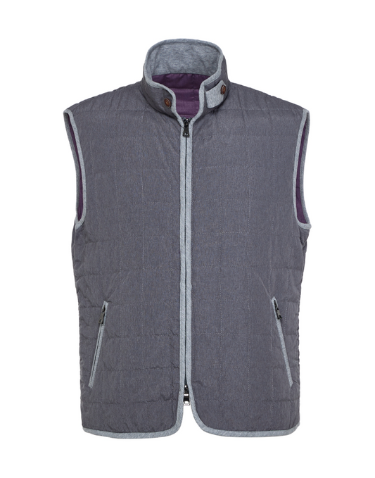 Luchiano Visconti Performance Stretch Quilted Vest Gray